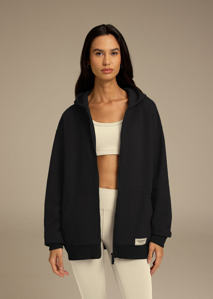 Cotton Oversized Zip Hoodie