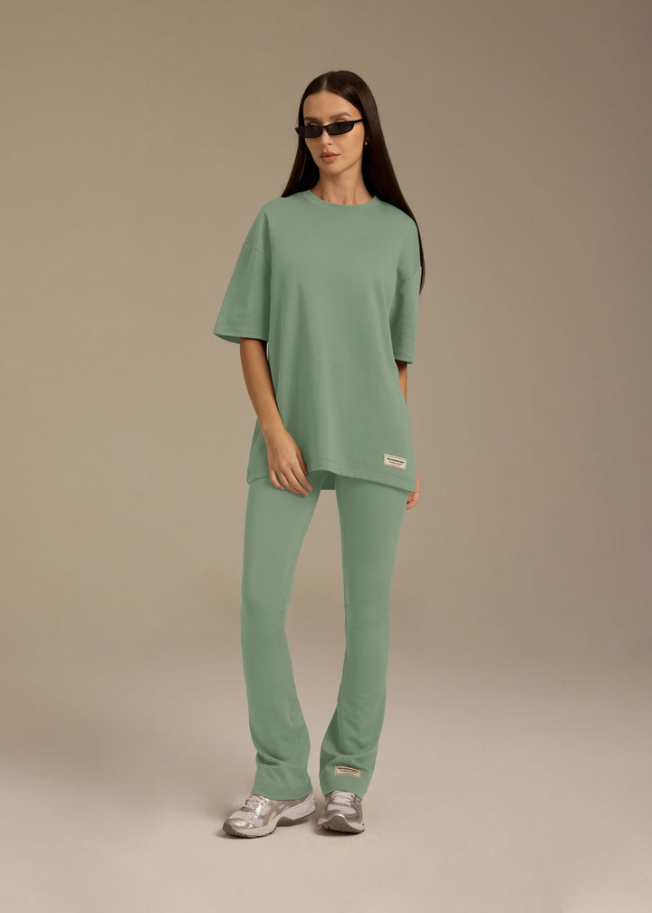 Unisex Cotton Luxe Oversized T Shirt - Misty Green