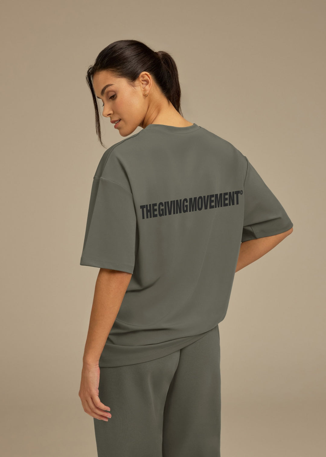 Recycled Oversized T Shirt - Pebble Grey