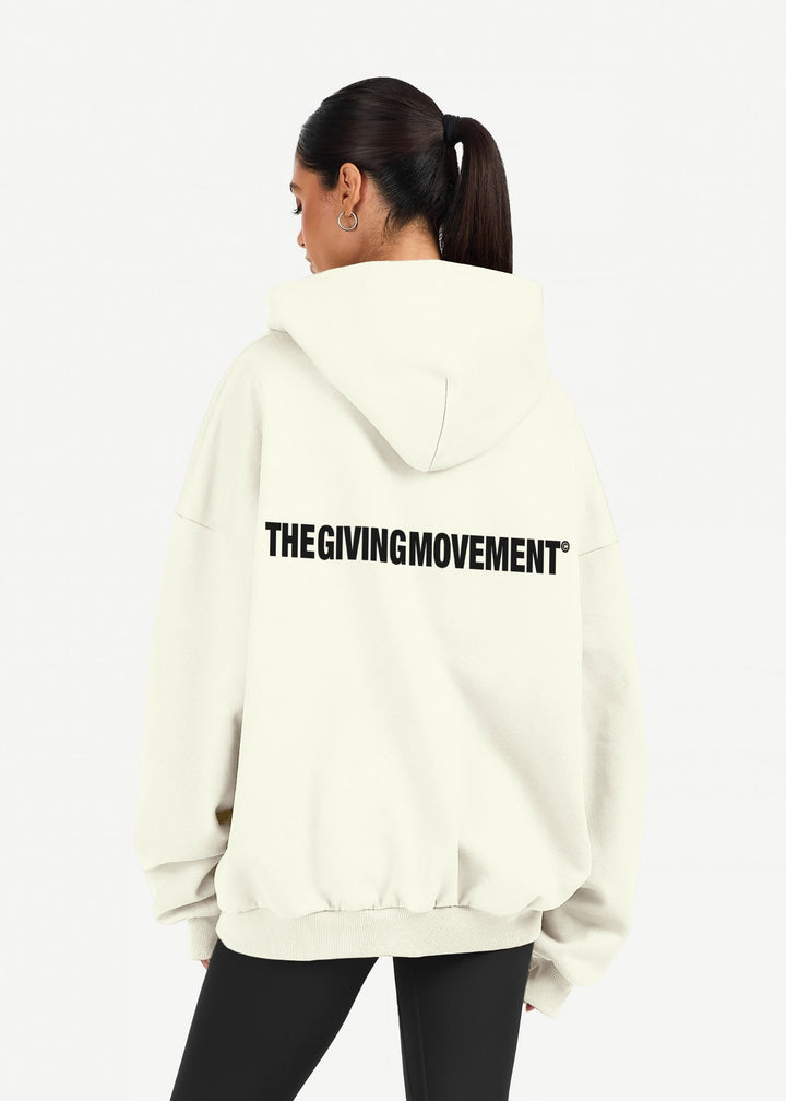 Cotton Oversized Boxy Hoodie - Curve Print