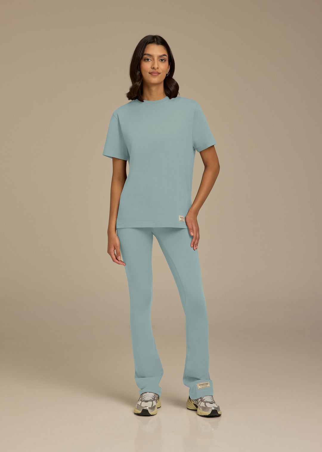 Womens Light Cotton Luxe Womens Relaxed Fit T-Shirt - Aqua Blue
