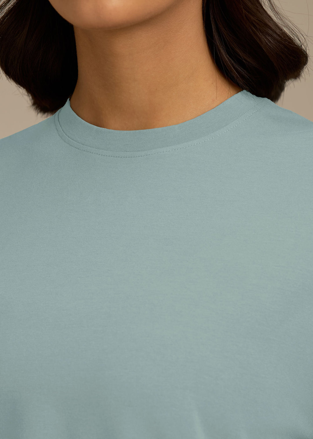 Womens Light Cotton Luxe Womens Relaxed Fit T-Shirt - Aqua Blue