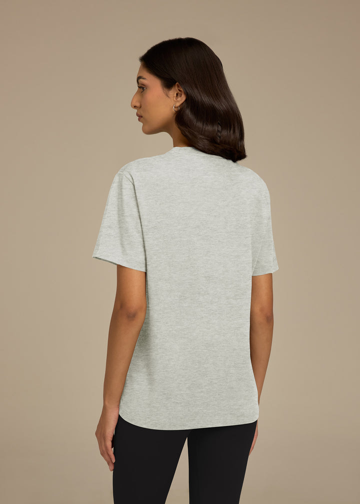 Womens Light Cotton Luxe Womens Relaxed Fit T-Shirt - Aqua Blue
