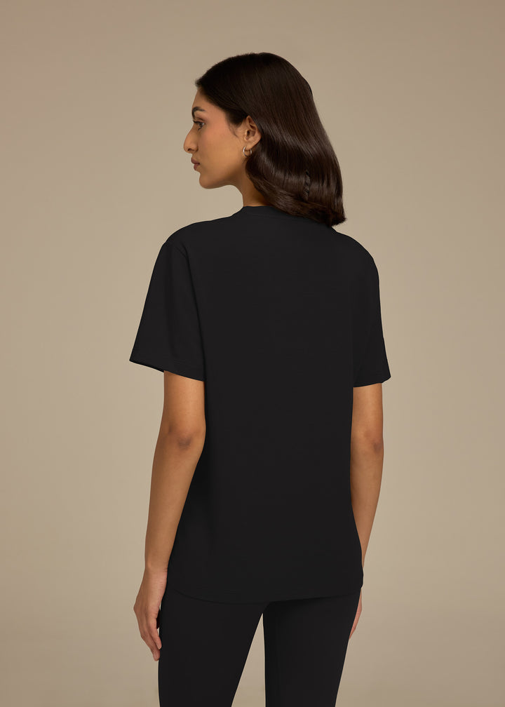Womens Light Cotton Luxe Womens Relaxed Fit T-Shirt - Aqua Blue