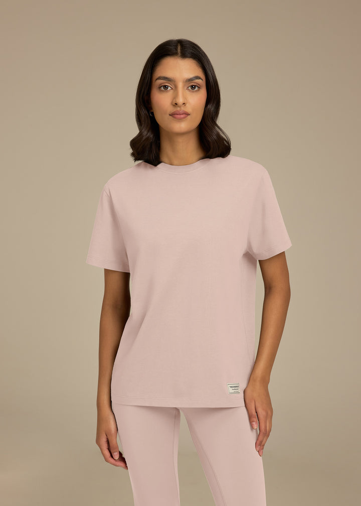 Womens Light Cotton Luxe Womens Relaxed Fit T-Shirt - Aqua Blue